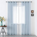DUALIFE Dusty Blue Sheer Curtains 84 Inch Length for Living Room Decor Set of 2 Panels Grommet Window Look Semi Sheer Transparent Sheer Curtains for Bedroom 52x84 Inches Long Stone Blue