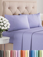 Twin XL 4 Piece Sheet Set - Comfy Breathable & Cooling - Ultra-Soft Hotel Luxury Bedding Set w/ 8-16 Inch Deep Pockets - 1 Flat & 1 Fitted Sheet & 2 Pillowcases - Wrinkle Free & Easy Care - Lavender