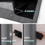 ChrisDowa 100% Blackout Curtains 102 inch Long for Bedroom with Black Liner, 2 Thick Layers Total Blackout Thermal Insulated Grommet Window Curtains 2 Panels Set (Grey, 52 x 102 Inch)