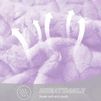 Exclusivo Mezcla Fleece Twin Size Blanket for Bed, 90x66 Inches Soft Cozy Jacquard Flannel Blankets, Lightweight Fuzzy Plush Warm for Winter, Lilac Purple