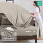HEVUMYI Oatmeal Twin-XL Comforter Set - 5-Piece All Season Bed in a Bag Twin-XL, Ultra Soft Bedding Set with Comforter, Flat Sheet, Fitted Sheet, Pillowcases, Pillow Shams