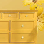 QOGRISUN 15-Pack Brass Crystal Cabinet Knobs, Glass Crystal Gold Drawer Knobs, 1-1/4-Inch Polygon, Decorative Dresser Pulls, Modern Cabinet Hardware
