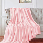 Walensee Fleece Blanket Plush Throw Fuzzy Lightweight (Twin Size 60x80 Pink) Super Soft Microfiber Flannel Blankets for Couch, Bed, Sofa Ultra Luxurious Warm and Cozy for All Seasons