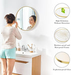 Sweetcrispy 24in Round Bathroom Mirrors for Wall, Bathroom Mirrors for Over Sink, Wall Decor for Bathroom, Entryway, Bedroom, Vanity, Classical Gold