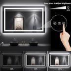 LOAAO 48"X30" LED Bathroom Mirror with Lights, Anti-Fog, Dimmable, Backlit + Front Lit, Lighted Bathroom Vanity Mirror for Wall, Memory Function, Tempered Glass, Shatter-Proof, ETL Listed