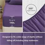 CozyLux Queen Comforter Set Purple, 7 Pieces Bed in a Bag, Purple Comforter Queen Size, All Season Bedding Sets with Stitch Quilted Comforter, Flat Sheet, Fitted Sheet, Pillowcases