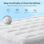 ELEMUSE Super Olympic Queen Dual Layer 3 Inch Memory Foam Mattress Topper, 2 Inch Cooling Gel Memory Foam Bed Pad and 1 Inch Soft Pillow Top Mattress Pad for Back Pain Relief & Hot Sleepers