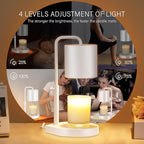 Candle Warmer Lamp 2 Pack Adjustable Height Dimmable Candle Lamp Warmer with Timer Compatible with Large Jar Candles No Flame Scented Candle Warmer with 2 Bulbs Mothers Day Gift -White