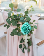 100PCS Dark Turquoise Artificial Flowers Realistic Roses, Real Looking Fake Roses with Stem for DIY Wedding Bouquets Centerpieces Bridal Shower Party Home Romantic Decorations (Dark Turquoise, 100pcs)