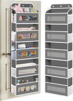 Over The Door Organizer, 5 Shelves Closet Door Hanging Organizer with 10 Mesh Pockets, Nursery Closet Organizer, Baby Essentials, Dorm Room Essentials for Girls
