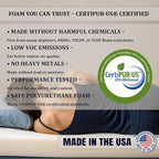 Foamma 4" x 42" x 80" High Density RV Bunk Mattress Replacement, Firm, Durable, Premium Comfort, USA Made, No Cover
