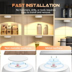 Warm Color LED Closet Lights Motion Sensor Puck Light, USB Rechargeable Battery Operated Puck Step Lights, Dimmable Under Cabinet Lighting for Counter Wardrobe Kitchen (6 Pack)