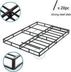 Queen Size Box Spring and Cover Set, 9 Inch High Profile Metal BoxSpring, Heavy Duty Structure Mattress Foundation, Noise Free, Non-Slip, Easy Assembly