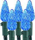 Brizled Upgrade Faceted C5 LED Christmas Lights, 100 LED 33ft Mini String Lights, 120V UL Certified, for Indoor and Outdoor Decoration, Patio and Christmas Tree, Blue