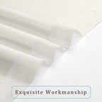 OWENIE Sheer Curtains Living Room 54 inches Long, Rod Pocket Curtain Sheers Bedroom, Light Filtering Voile Panels Drapes Basement Small Window Treatments 2 Panels, 42" W x 54" L, Ivory
