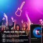 20Ft Neon Rope Lights,Flexible Led Rope Lights Control with App/Remote,Multiple Modes Rope Lights,IP67 Outdoor Waterproof,Music Sync Light Strip for Bedroom