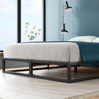 Zinus Joseph 10 Inch Platform Bed Frame, Wood Slat Support, No Box Spring Needed, Eco Friendly WonderBox(TM) Packaging, Easy Assembly, Black, Twin