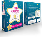 Purple Canopy for Girls Bed with Pre-Glued Glow in The Dark Stars - Princess Mosquito Net Room Decor - Kids & Baby Bedroom Tent with Galaxy Lights - 1 Opening Canopy Bed & Hanging Kit Included
