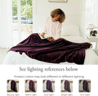 NANPIPER Sherpa Blanket for Couch, Warm and Lightweight Throw, Soft Fuzzy Plush Fleece for Winter, Plum Purple 50x60 Inches