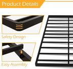 King Size Box Spring 2 Inch Low Profile, Heavy Duty Metal Box Spring Bed Base Bunkie Board, Mattress Foundation, Easy Assembly, Noise Free, Black