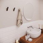 Wall Coat Hook Rack - Set of 3 - Black Walnut Wood Black Metal Decorative Hat Hooks for Hanging Coats - Hat Hangers for Wall
