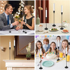 Black Candlestick Holders Set of 3, Metal Taper Candle Holders, Classic Decorative Candle Stick for Christmas, Wedding, Party, Dinner Tables,Home Décor