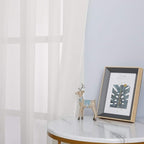 NICETOWN Sheer Curtains for Bedroom Windows, Grommet Casual Soft Voile Sheer Panels with Light Filter Window Treatments for Nursery/Bedroom, Beige, Set of 2, W37 x L72