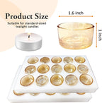 GOLDEAL 60 Pcs Gold Glass Tealight Candle Holders-Tea Candle Holders Bulk - Perfect for Weddings, Parties, Dinners - Ideal for 1.5" Standard Tealights and Candle Moulds