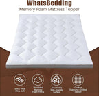 WhatsBedding 4 Inch Memory Foam Mattress Topper Twin Size for Pressure Relief, Extra Soft and Breathable Pillow Top Mattress Topper with 3D air mesh, Fluffy Shredded Memory Foam Filled，75 * 39 * 4in