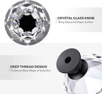 Ravinte 15 Pack Crystal Drawer Knobs - Glass Cabinet Knobs, Diamond Shaped, 30 mm with Black Base