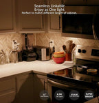 Under Cabinet Lighting Plug in, 12 Inch 1 Pc, Linkable AC120V 3CCT 3000K/4000K/5000K Ultra Slim, LED Under Cabinet Lights for Counter Light, Kitchen, Shelf, Sink, Workshop, Desk, White