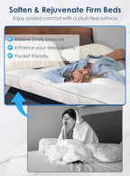 QUEEN ROSE Mattress Topper Queen, Extra Soft Pillow Top Mattress Topper Queen for Firm Bed, Thick Baffle Box Cooling Cloud-Like Down Alternative Filled, Back Pain Relief, White