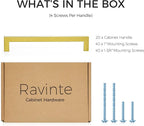 Ravinte 20 Pack 7-1/2 Inch Square Cabinet Handles Cabinet Pulls Brushed Brass Drawer Pulls Kitchen Cabinet Hardware Kitchen Handles for Cabinets Cupboard Handles Drawer Handles