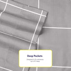 Cal King Size Bed Sheets - 6 Piece 1500 Supreme Collection Fine Brushed Microfiber Deep Pocket California King Sheet Set Bedding - 2 Extra Pillow Cases, Great Value, California King, Window Pane Gray