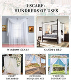 Warm Home Designs Extra Long White Sheer Window Scarf. Valance Scarves are 54 X 216 Inches. Great As Wedding Arch Draping Fabric, Bed Canopy Or for Decorative Project. AM White 216"