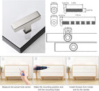 Cabinet Pulls Single Hole Cabinet Handles, 5 Pack Square Brushed Nickel Bar Cabinet Pulls Drawer Cabinet Knobs Cupboard Hardware Cabinet Handles, Stainless Steel Single Hole Cabinet Knobs