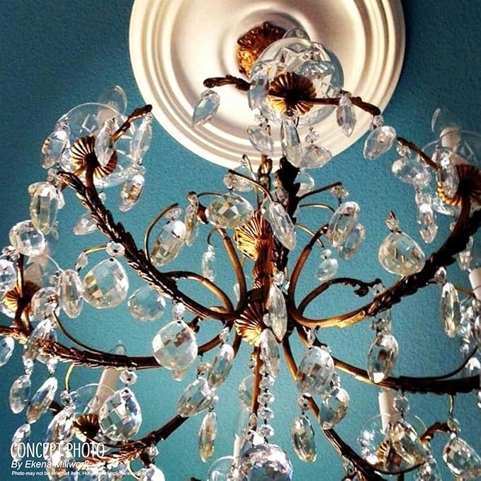 Ekena Millwork CM12BRSHC 12-1/2" x 3-7/8" x 3/4" Bradford Ceiling Medallion, Stone Hearth Crackle