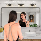 LOAAO 72X36 Inch Black Metal Framed Bathroom Mirror for Wall, Matte Black Bathroom Vanity Mirror Farmhouse, Large Rounded Rectangle Mirror, Anti-Rust, Shatter-Proof, Hangs Horizontally or Vertically