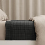 PHF 100% Cotton Waffle Weave Blanket King Size 104" x 90" - Lightweight Washed Soft Breathable -Perfect Layer for Couch Bed Sofa - Aesthetic Elegant Home Decoration Gift - Black