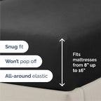 Queen 6 Piece Sheet Set - Comfy Breathable & Cooling - Ultra Soft Hotel Luxury Bedding Set w/ 8-16 Inch Deep Pockets - 1 Flat & 1 Fitted Sheet & 4 Pillowcases - Cozy, Wrinkle Free & Easy Care - Black