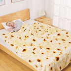 Burritos Tortilla Blanket Queen Size for All Season - Premium Lightweight Anti-Static Super Soft Cozy Plush Tortilla Throw, Lightweight Microfiber Winter Warm Taco Blanket 90" x 90"(Burritos Queen)