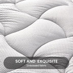 SLEEP ZONE King Size Cooling Mattress Pad, Premium Zoned Quilted Fitted Mattress Topper, Elastic Mattress Protector Cover, Machine Wash Durable, Deep Pocket 8-21 inch, Silver Grey, King