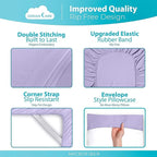DREAMCARE Full Size Sheets Set - 6 Pcs Deep Pocket Cooling Bed Sheets - Soft, Long Lasting 100% Brushed Microfiber with Side Pocket (Lavender, Full)