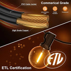 GPATIO 150FT Outdoor String Lights, Waterproof Patio Lights with 77 Dimmable Hanging Light Globe G40 Bulbs, 2700k Shatterproof Connectable for Backyard Gazebo Porch Outside Decor