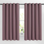 NICETOWN Dry Rose Bedroom Curtains 66 inch Length, Thermal Insulated Grommet Light Blocking Blackout Curtains & Drapes Sound Dampening Window Treatments for Cafe, W66 x L66
