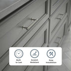 Franklin Brass - Francisco Satin Nickel Cabinet Handles 4 Inch (4") Hole Center Pulls | Easy Install, Durable Hardware for Kitchen Cabinet Door, Drawers, Dresser Pull, Furniture (10 Pack)