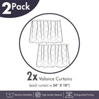 Ambesonne Nordic Window Valance Pack of 2, Viking Runes and Talismans Scandinavian Symbols with The Futhark Alphabet, Rod Pocket Curtain Valances for Kitchen Bedroom, 54" X 18", Dark Grey and White