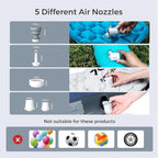 FLEXTAILGEAR Tiny Pump Portable Air Pump Ultra-Mini Air Pump with 1300mAh Battery USB Rechargeable to Inflate Deflate for Pool Floats Air Bed Air Mattress Swimming Ring Vacuum Storage Bags(Light Gray)