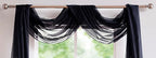 LinenZone Black Window Scarf Valance in 216 Inch Size. Use Window Scarves as Canopy Bed or Backdrop Curtains, Curtain Scarf, or Sheer Fabric for Draping. (Amazing 55 x 216, Black)