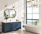 Kelly Miller Scalloped Black Bathroom Mirror for Wall, 24"x36" Black Mirror Decorative Wall Mirror Art Framed Mirror Bevelled for Master Bath Half Bath Living Room Fireplace Mantle Entryway Hallway